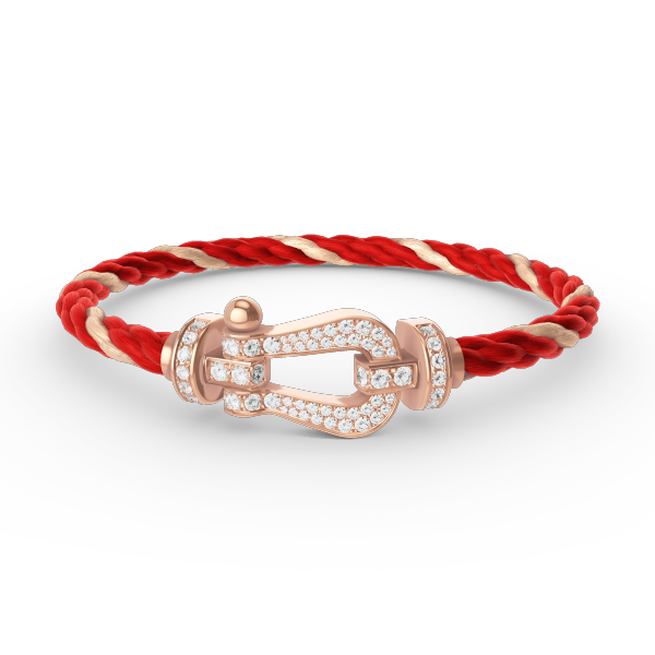 [⭐Clover Jewelry]FORCE LARGE HORSESHOE FULL DIAMOND BRACELET ROSE GOLD