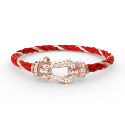 [⭐Clover Jewelry]FORCE LARGE HORSESHOE FULL DIAMOND BRACELET ROSE GOLD