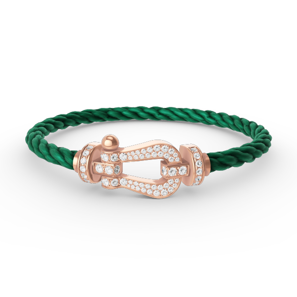 [⭐Clover Jewelry]FORCE LARGE HORSESHOE FULL DIAMOND BRACELET ROSE GOLD