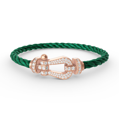 [⭐Clover Jewelry]FORCE LARGE HORSESHOE FULL DIAMOND BRACELET ROSE GOLD
