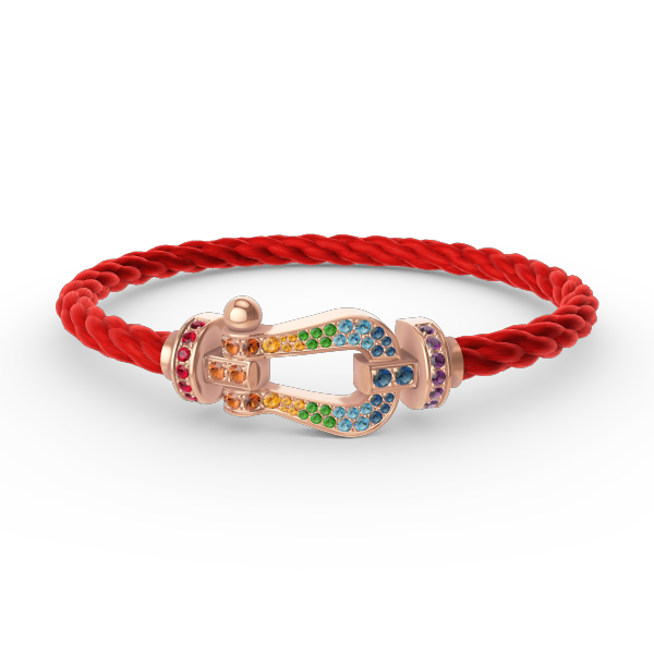[⭐Clover Jewelry]FORCE LARGE HORSESHOE  COLORED DIAMOND BRACELET ROSE GOLD