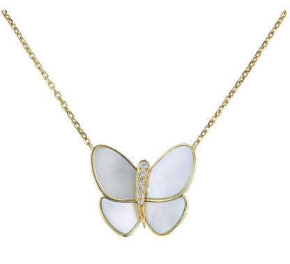 [⭐Clover Jewelry]BUTTERFLY GOLD MOP DIAMOND NECKLACE