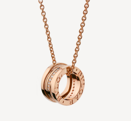[⭐Clover Jewelry]ZERO 1 PINK GOLD DIAMOND NECKLACE
