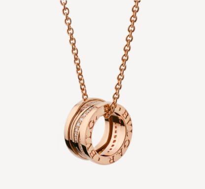 [⭐Clover Jewelry]ZERO 1 PINK GOLD DIAMOND NECKLACE