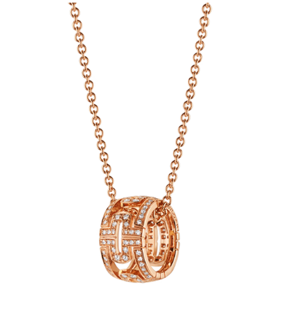 [⭐Clover Jewelry]PARENTESI NECKLACE PINK GOLD DIAMOND