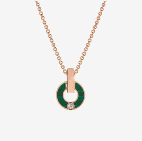 [⭐Clover Jewelry]GARI NECKLACE PINK GOLD MALACHITE