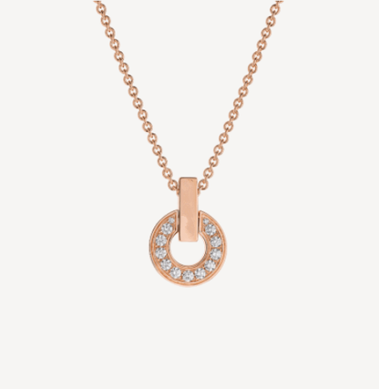 [⭐Clover Jewelry]GARI NECKLACE PINK GOLD DIAMOND