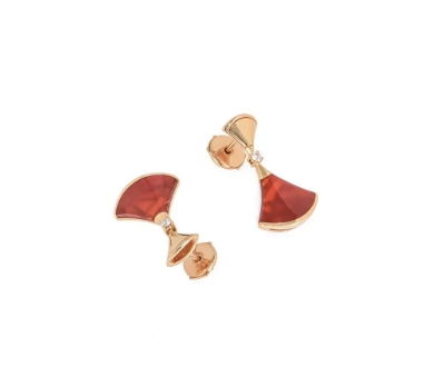 [⭐Clover Jewelry]DREAM Carnelian PINK GOLD EARRINGS