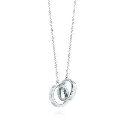 [Clover Jewelry]INTERLOCKING CIRCLES PENDANT SILVER SMALL NECKLACE