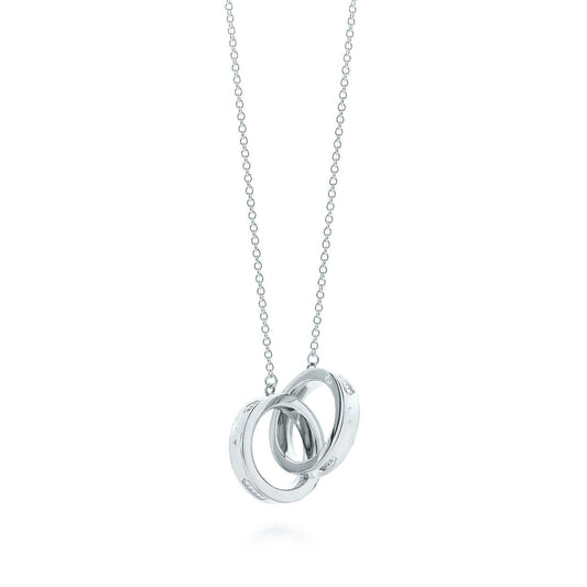 [Clover Jewelry]INTERLOCKING CIRCLES PENDANT SILVER SMALL NECKLACE
