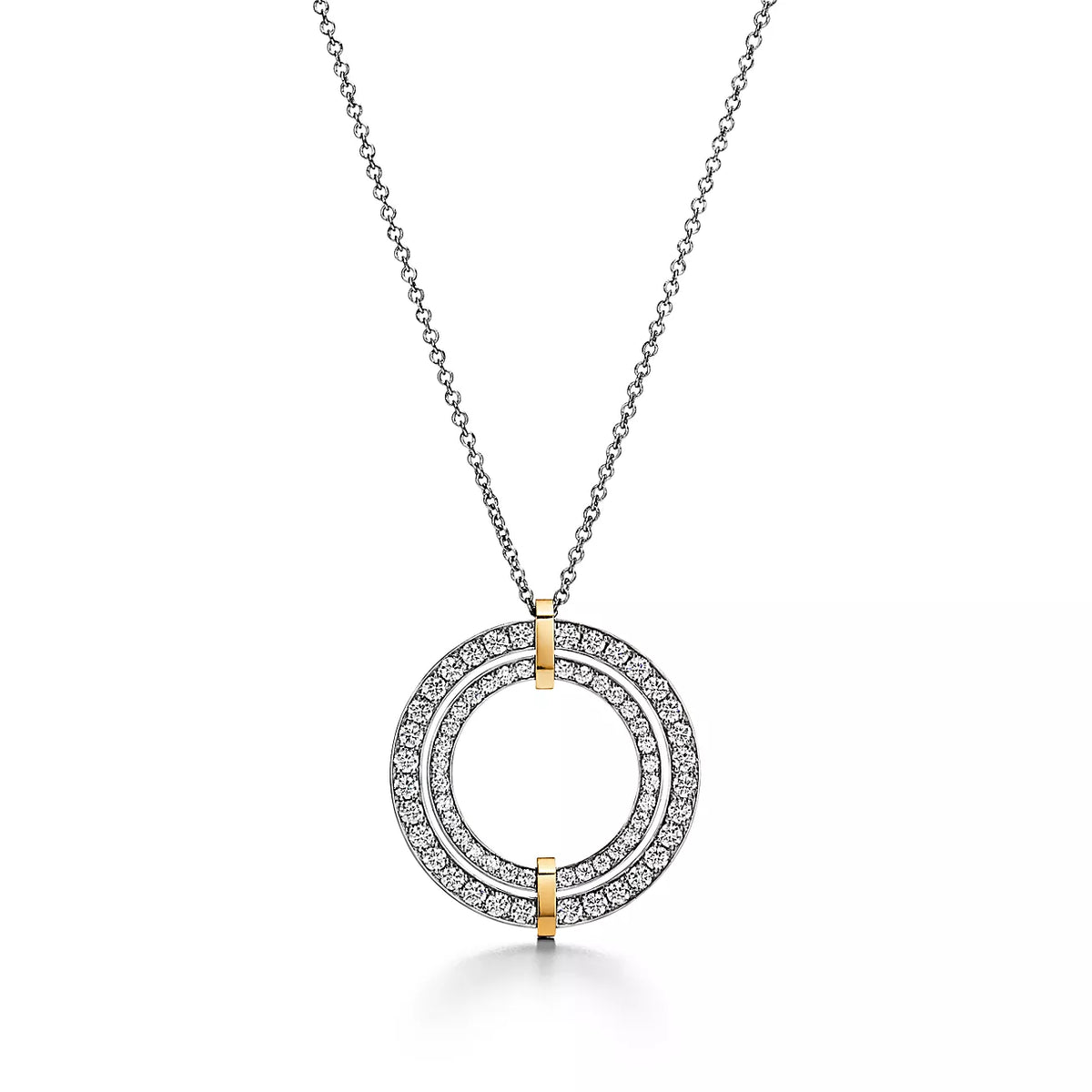 [Clover Jewelry]EDGE DIAMOND GOLD SILVER NECKLACE
