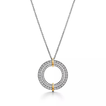 [Clover Jewelry]EDGE DIAMOND GOLD SILVER NECKLACE