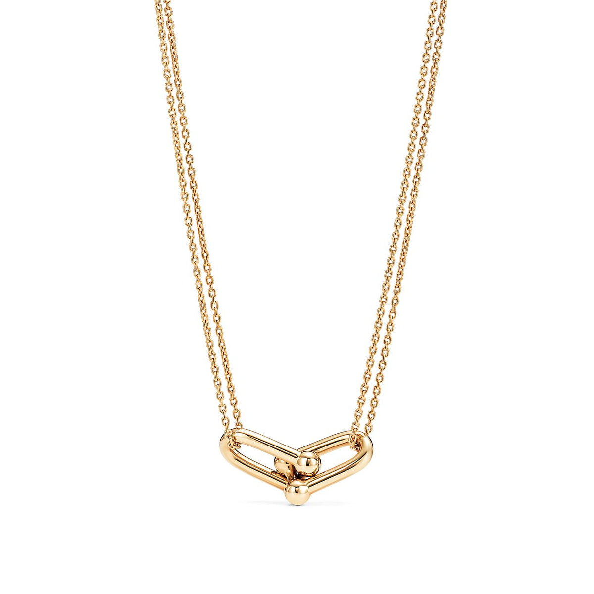 [Clover Jewelry]HARDWEAR GOLD DOUBLE LINK NECKLACE