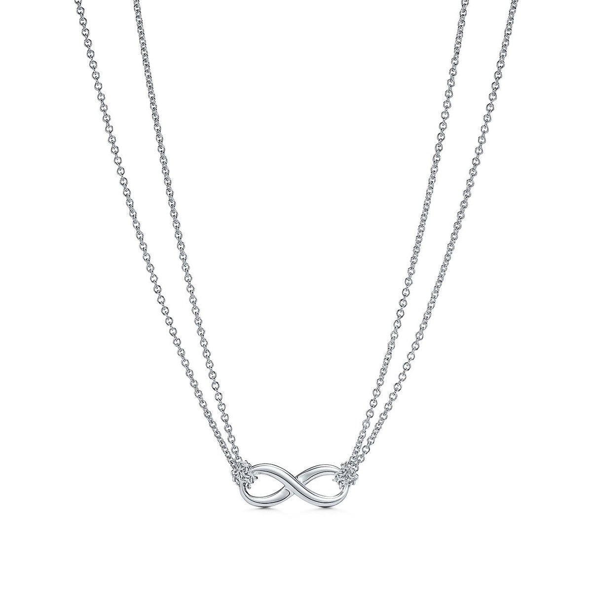 [Clover Jewelry]SILVER INFINITY DOUBLE CHAIN NECKLACE
