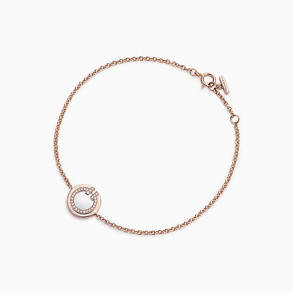 [Clover Jewelry]DIAMOND CIRCLE PINK GOLD BRACELET