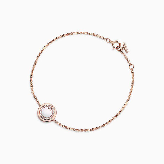 [Clover Jewelry]DIAMOND CIRCLE PINK GOLD BRACELET