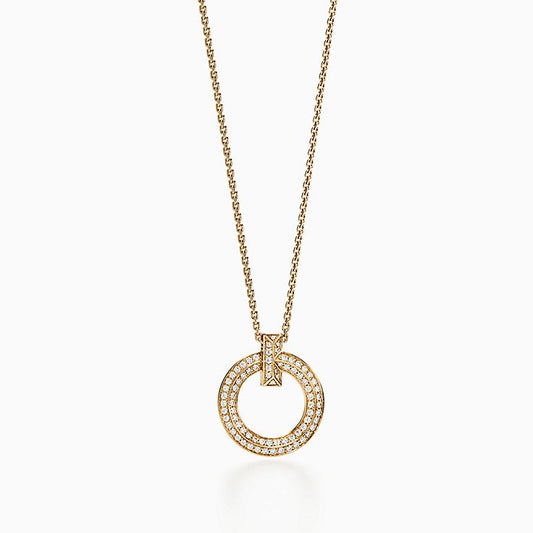 [Clover Jewelry]T WIRE PEDANT DIAMOND NECKLACE