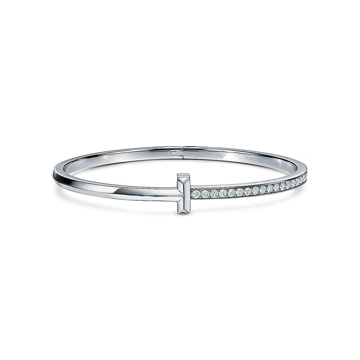[Clover Jewelry]NARROW T1 HINGED BANGLE DIAMOND SILVER