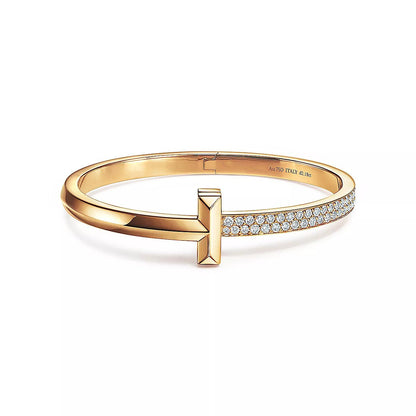 [Clover Jewelry]T1 WIDE DIAMOND HINGED BANGLE PINK GOLD