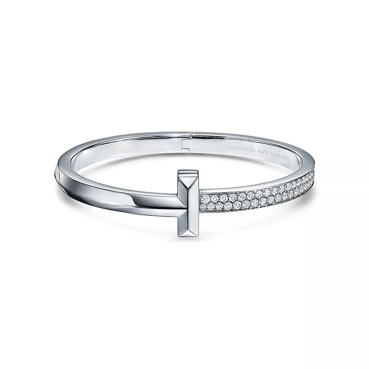 [Clover Jewelry]WIDE DIAMONDS HINGED BANGLE