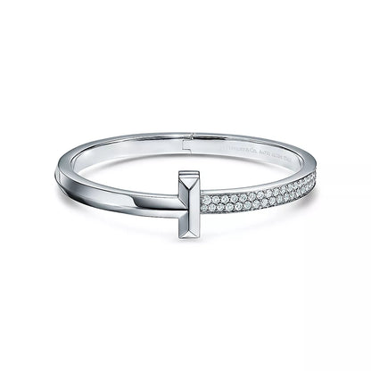 [Clover Jewelry]WIDE DIAMONDS HINGED BANGLE