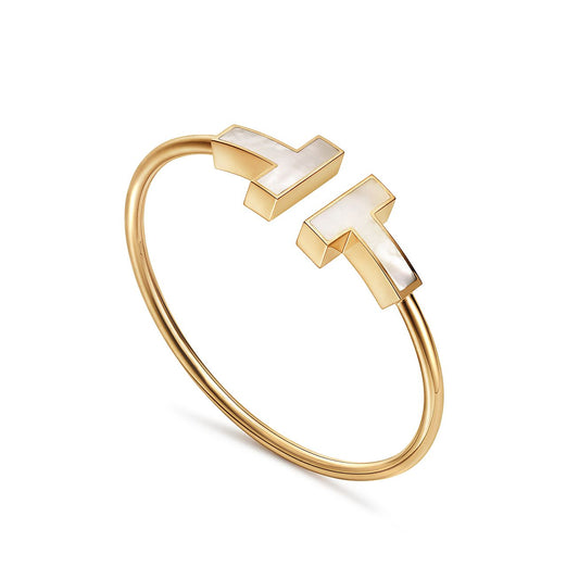 [Clover Jewelry]T WIDE MOP OPEN BRACELET