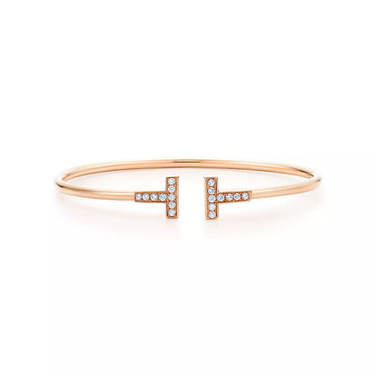 [Clover Jewelry]T BRACELET PINK GOLD 1.8MM DIAMOND