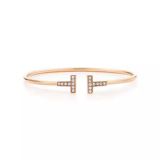 [Clover Jewelry]T BRACELET PINK GOLD 1.8MM DIAMOND
