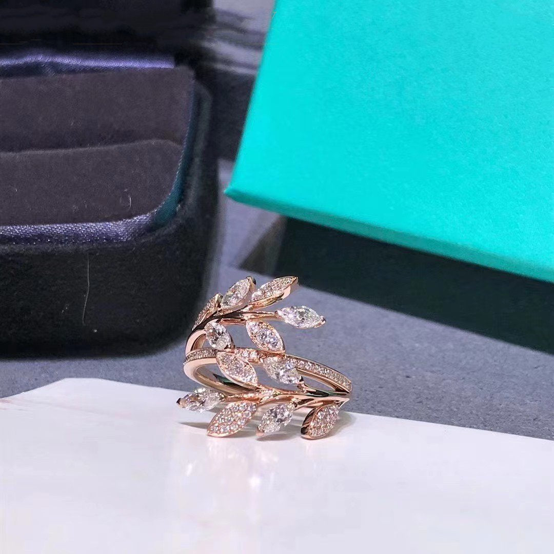 [Clover Jewelry]VICTORIA DIAMOND VINE BYPASS RING PINK GOLD