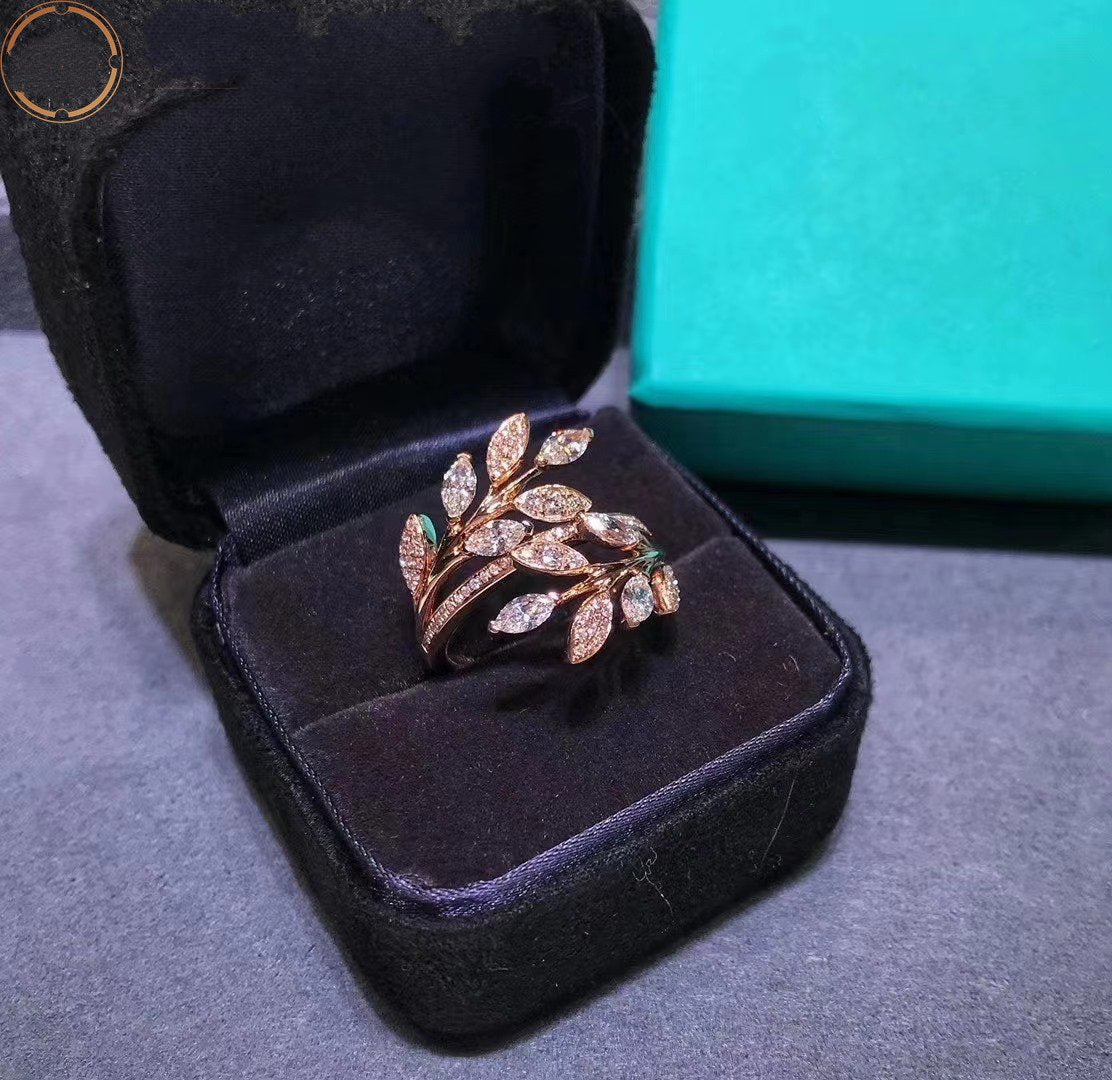 [Clover Jewelry]VICTORIA DIAMOND VINE BYPASS RING PINK GOLD