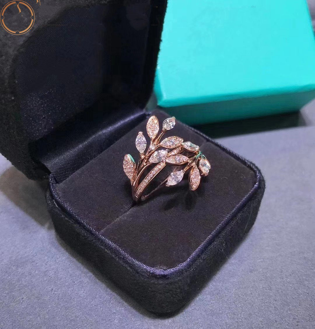 [Clover Jewelry]VICTORIA DIAMOND VINE BYPASS RING PINK GOLD