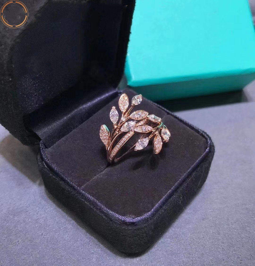 [Clover Jewelry]VICTORIA DIAMOND VINE BYPASS RING PINK GOLD