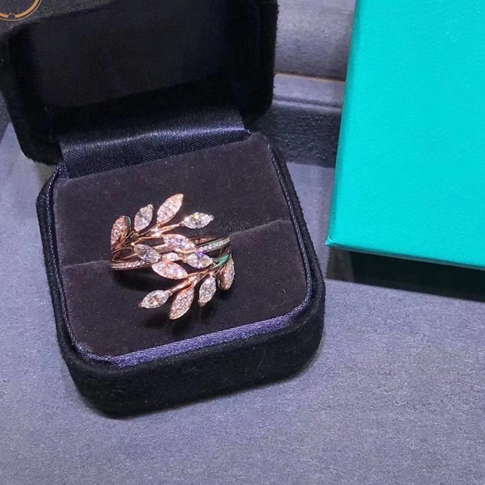[Clover Jewelry]VICTORIA DIAMOND VINE BYPASS RING PINK GOLD