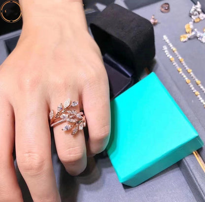 [Clover Jewelry]VICTORIA DIAMOND VINE BYPASS RING PINK GOLD