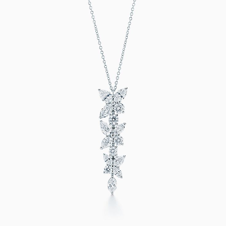 [Clover Jewelry]MIXED CLUSTER DIAMOND DROP PENDANT