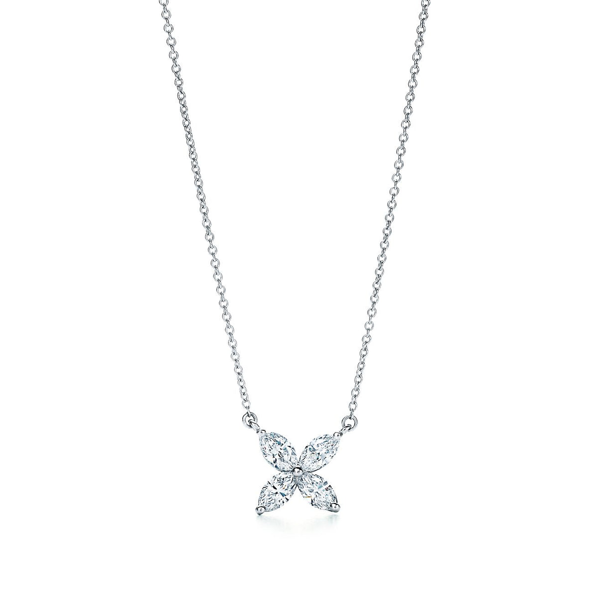 [Clover Jewelry]PLATINUM AND DIAMOND VICTORIA PENDANT NECKLACE