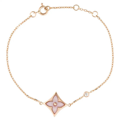 [⭐Clover Jewelry]STAR 1 DIAMOND PINK GOLD BRACELET