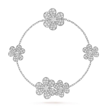 [⭐Clover Jewelry]FRIVOLE SILVER 5 FLOWERS BRACELET