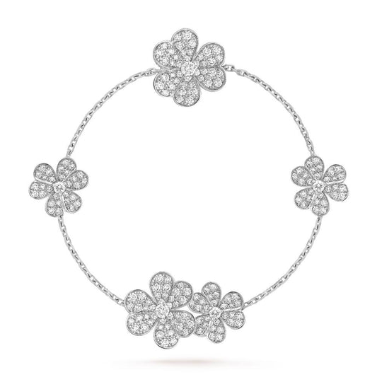 [⭐Clover Jewelry]FRIVOLE SILVER 5 FLOWERS BRACELET