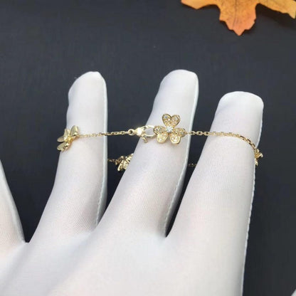 [⭐Clover Jewelry]FRIVOLE GOLD 5 FLOWERS BRACELET