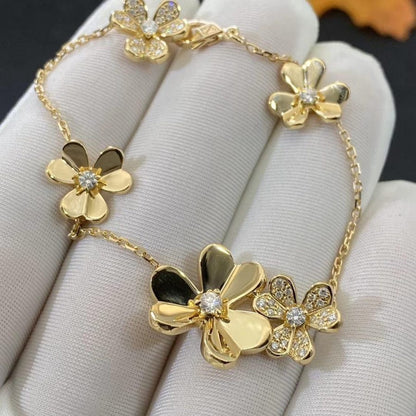 [⭐Clover Jewelry]FRIVOLE GOLD 5 FLOWERS BRACELET