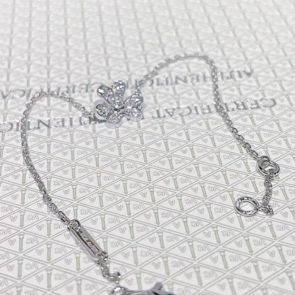[⭐Clover Jewelry]FRIVOLE SILVER FLOWER DIAMOND BRACELET