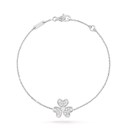 [⭐Clover Jewelry]FRIVOLE SILVER FLOWER DIAMOND BRACELET