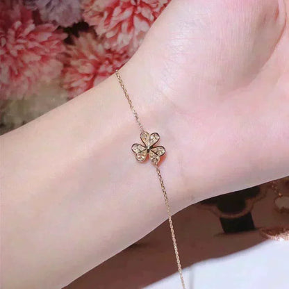 [⭐Clover Jewelry]FRIVOLE GOLD FLOWER DIAMOND BRACELET