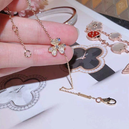 [⭐Clover Jewelry]FRIVOLE GOLD FLOWER DIAMOND BRACELET