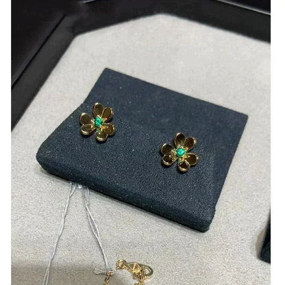 [⭐Clover Jewelry]FRIVOLE  FLOWER MALACHITE EARRINGS