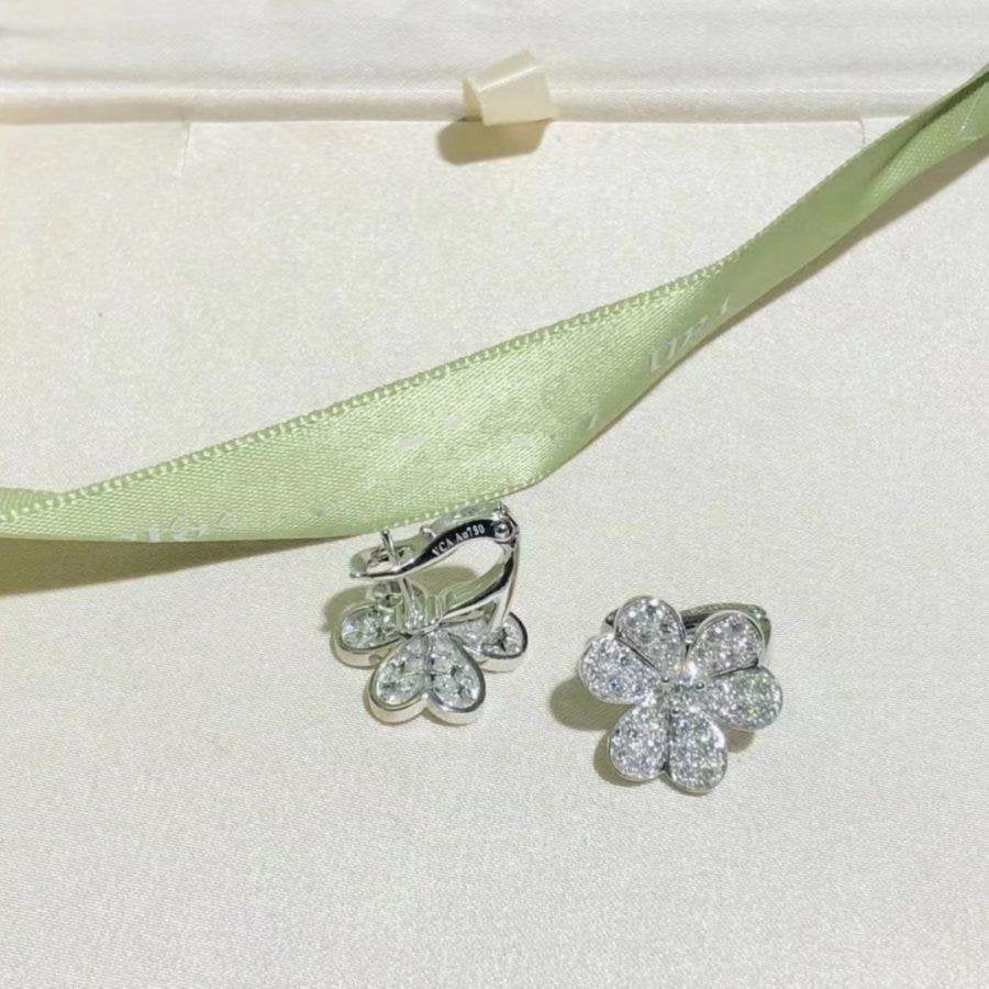 [⭐Clover Jewelry]FRIVOLE SILVER FLOWER DIAMOND EARRINGS