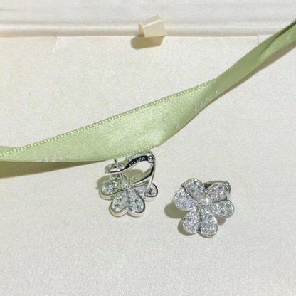 [⭐Clover Jewelry]FRIVOLE SILVER FLOWER DIAMOND EARRINGS