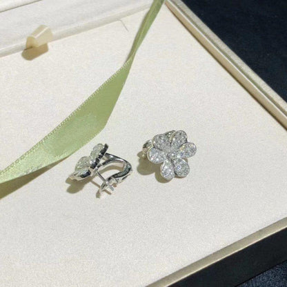 [⭐Clover Jewelry]FRIVOLE SILVER FLOWER DIAMOND EARRINGS