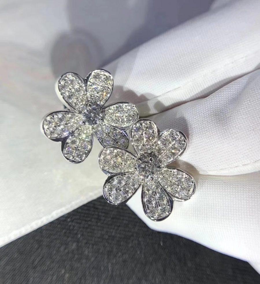 [⭐Clover Jewelry]FRIVOLE SILVER FLOWER DIAMOND EARRINGS